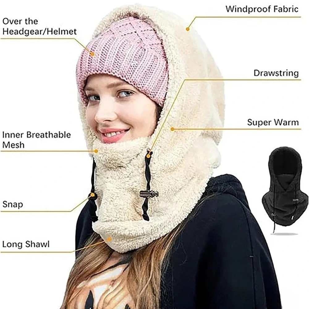 Fleece Hooded Scarf - Picture 2 of 11